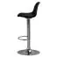 Elegant bar stool Apolo 126, color: black / chrome, foot plate with rubberized edging