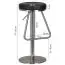 Upholstered bar stool Apolo 173, color: black / chrome, triangle footrest & height adjustable + swivel