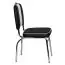 Dining chair in vintage design, color: black / white / chrome, with upholstered seat and backrest