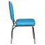 Dining chair in retro design, color: blue / white / chrome, with metal frame