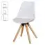 Chair set of 2 in Scandinavian style, color: white / oak, with friendly colors and light wood
