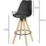 Bar stool in Scandinavian design, color: oak / black, footrest & non-slip pads