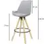 Scandinavian stool, color: oak / grey, footrest & anti-slip pads