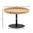 Round living room table, color: oak - Dimensions: 61 x 61 x 40 cm (W x D x H) made of oak veneer