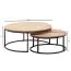 Living room table set of 2 round, color: oak - Dimensions: 80 x 80 x 36 cm and 60 x 60 x 26 cm (W x D x H) made of oak veneer