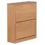 Shoe cabinet Apolo 146, color: beech / grey, with two compartments per flap - Dimensions: 87 x 75 x 24 cm (H x W x D)