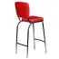 Counter chair in 50s look, color: red / white / chrome, with large backrest