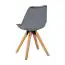 Dining chair set of 2 in Scandinavian design, color: grey / oak, seat shell & seat cushion with imitation leather cover