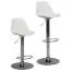 Design bar stool Apolo 127, color: white / chrome, seat 360° rotatable & height-adjustable