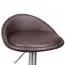 Counter stool with backrest, color: brown / silver, height-adjustable & 360° rotatable