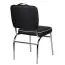 Dining chair in vintage design, color: black / white / chrome, with upholstered seat and backrest