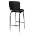 Bar stool in vintage design, color: black / white / chrome, with upholstered seat and backrest