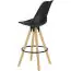 Bar stool in Scandinavian design, color: oak / black, footrest & non-slip pads