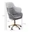 Elegant shell chair on castors Apolo 116, color: grey / gold, covered with velvet