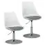 Design shell swivel chair Apolo 130, color: white / grey / chrome, seat 360° rotatable & height-adjustable