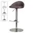 Counter stool with backrest, color: brown / silver, height-adjustable & 360° rotatable