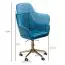 Modern shell chair Apolo 118, color: blue / gold, covered with blue velvet