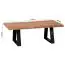 Living room table with natural table top, color: acacia / black - Dimensions: 40 x 60 x 115 cm (H x W x D), with sturdy metal legs