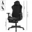 Gaming desk chair Apolo 110, color: black, with high backrest & extendable footrest