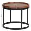Round side table 2-piece made of sheesham solid wood, color: sheesham / black - Dimensions: 40 x 48 x 48 cm (H x W x D), with raised edge