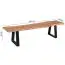 Bench with natural seat top, Color: Acacia / Black - Dimensions: 45 x 180 x 40 cm (H x W x D), Robust metal feet in triangle shape