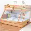 Triple Sleeper Lukas 'Light' with angled ladder, solid beech wood, clearly varnished, slatted frames incl. - 90/140 x 200 cm 