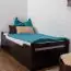 Single bed "Easy Premium Line" K1/1h incl. trundle bed frame and cover plates, solid beech wood, chocolate brown - 90 x 200 cm 