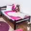 Children's bed / Youth bed "Easy Premium Line" K1/2n, solid beech wood, chocolate brown - 90 x 190 cm