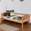 Single bed "Easy Premium Line" K1/s full, solid beech wood, clearly varnished - 90 x 190 cm