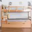 Bunk bed "Easy Premium Line" K12/h incl. trundle bed frame and cover plates, solid beech wood, clearly varnished - 90 x 200 cm 