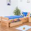 Children's bed / Youth bed K2 "Easy Premium Line" incl. 2 drawer and 2 cover plates, solid beech wood, clearly varnished - 90 x 200 cm