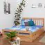 Youth bed K8 "Easy Premium Line" incl. 4 drawers and 2 cover plates, solid beech wood, clearly varnished - 160 x 200 cm 