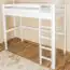 High Sleeper Bed Robert, solid beech wood, white painted, incl. slatted frame - 90 x 200 cm
