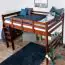 Loft bed 160 x 200 cm "Easy Premium Line" K23/n, solid beech wood, Dark brown lacquered, convertible