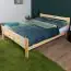 Double bed / guest bed solid pine wood natural A23, incl. slatted frame - size 160 x 200 cm