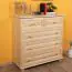 Chest of drawers 013, solid pine wood, clearly varnished, 5 drawer - H100 x W100 x D42 cm 
