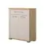 Shoe cabinet Sili 02, Colour: Brown oak/cream Gloss Lacquer - Dimensions: 99 x 80 x 36 cm (H x W x D)