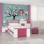 Child's bedroom wall shelf Lena 08, Colour: White/bright pink - Dimensions: 35 x 35 x 20 cm (H x W x D)