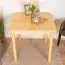 Dining Table 002, solid pine wood, clearly varnished - H75 x W80 x D80 cm 