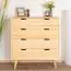 Chest of drawers solid pine wood natural Aurornis 33 - Measurements: 104 x 96 x 40 cm (H x W x D)