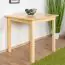 Table Junco 233C, solid pine wood, clearly varnished - H75 x W80 x L80 cm