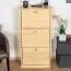 Shoe cabinet solid, natural pine wood Junco 213 - Dimensions 115 x 58 x 30 cm