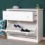 Solid white lacquered pine shoe cabinet Junco 218 - Dimensions: 62 x 72 x 30 cm (H x W x D)