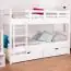 Bunk bed for adults "Easy Premium Line" K17/n incl. 2 drawers and 2 cover panels, 90 x 200 cm (w x l) solid beech wood White lacquered, divisible