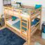 Bunk bed 120 x 190 cm for adults "Easy Premium Line" K24/n, head and footboard straight, solid beech wood natural lacquered, convertible
