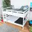 Bunk bed 160 x 190 cm "Easy Premium Line" K24/n, head and foot part straight, solid beech wood, White lacquered, convertible