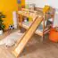 Bunk bed with slide 80 x 200 cm, solid beech wood natural lacquered, convertible into two single beds, "Easy Premium Line" K29/n