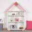 Children's room - Bookcase Daniel 01, Colour: White / Pink - 117 x 83 x 30 cm (H x W x D)