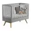 Baby bed / Kid bed Skady 06, Colour: Grey / Oak - Lying area: 70 x 140 cm (W x L)