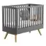 Baby bed / Kid bed Naema 06, Colour: Grey / Oak - Lying area: 70 x 140 cm (w x l)